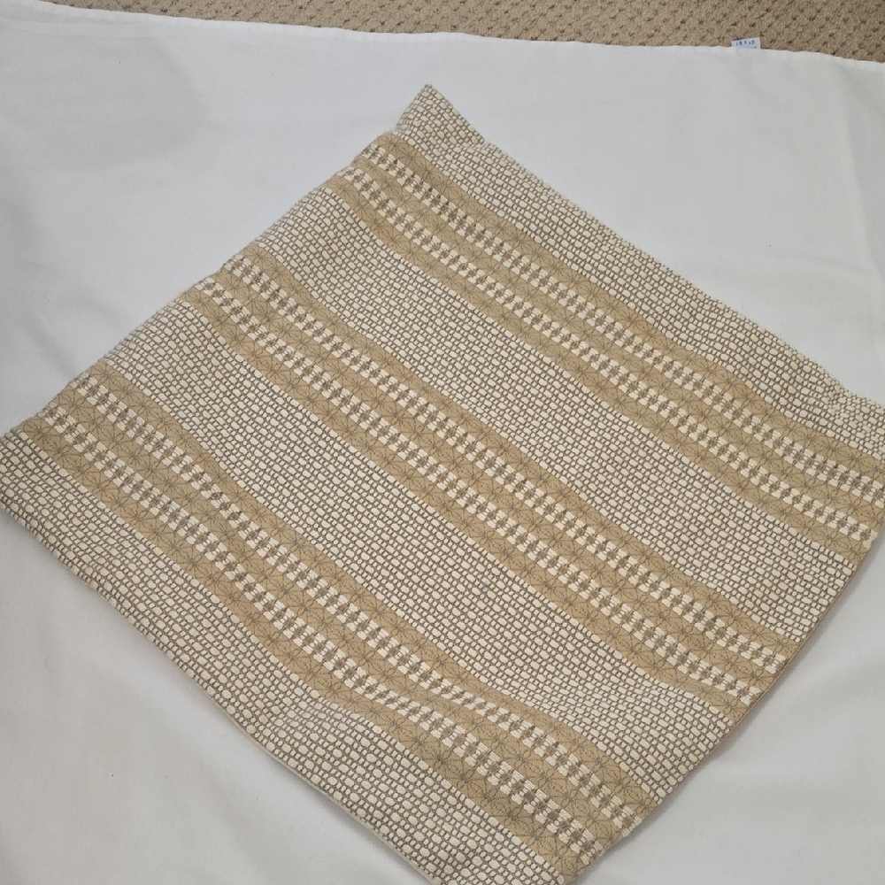Elaine Smith Beige and Cream Textured Pillow Cover‎ For Outdoors.